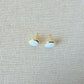 Earrings White Button