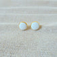 Earrings White Button