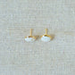 Earrings Cracked White Stone