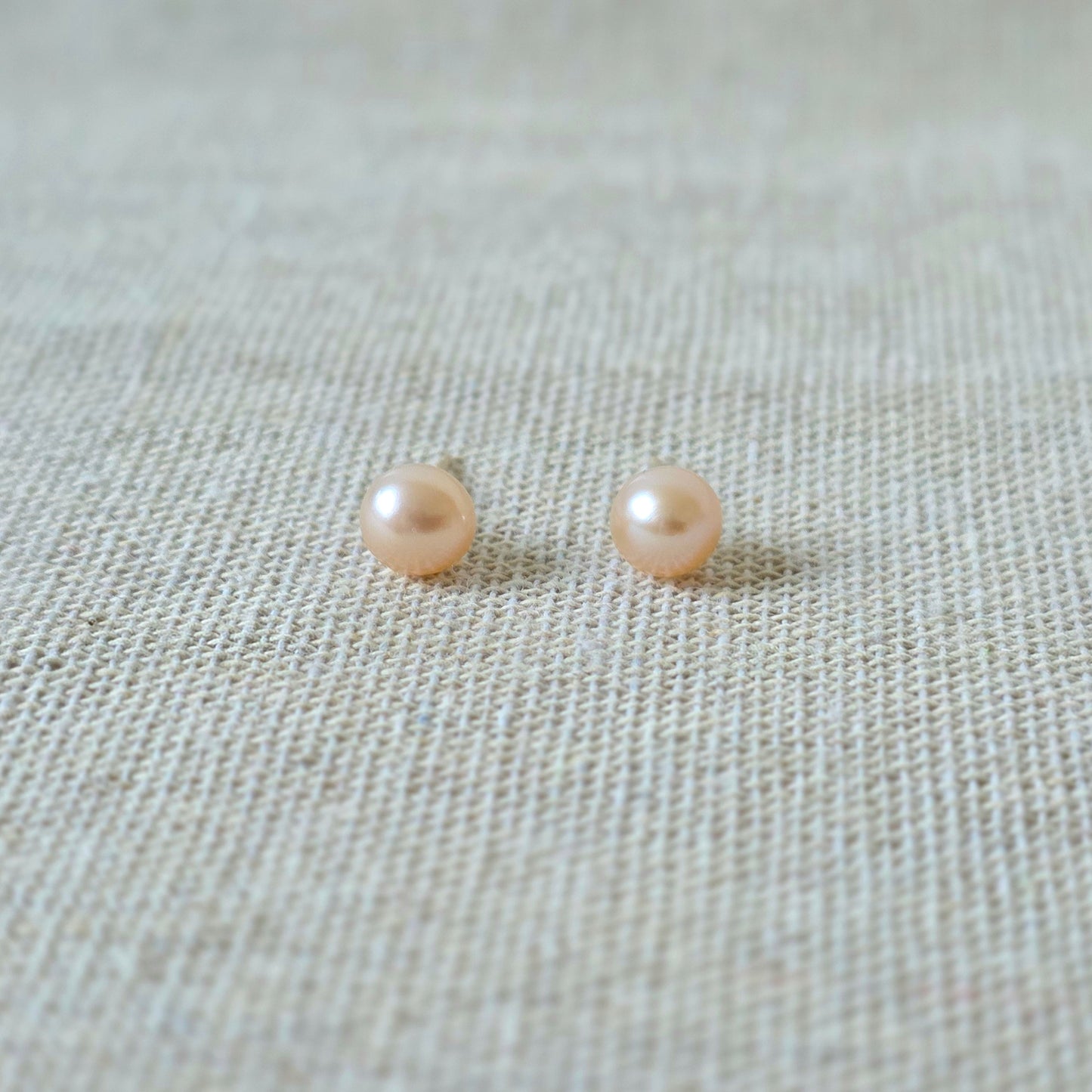 Earrings Peach Mini Pearl