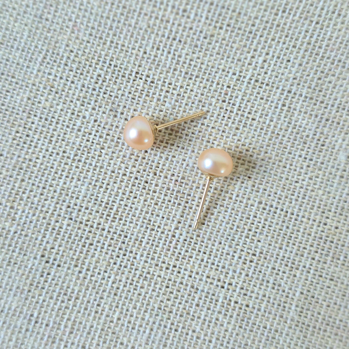 Earrings Peach Mini Pearl