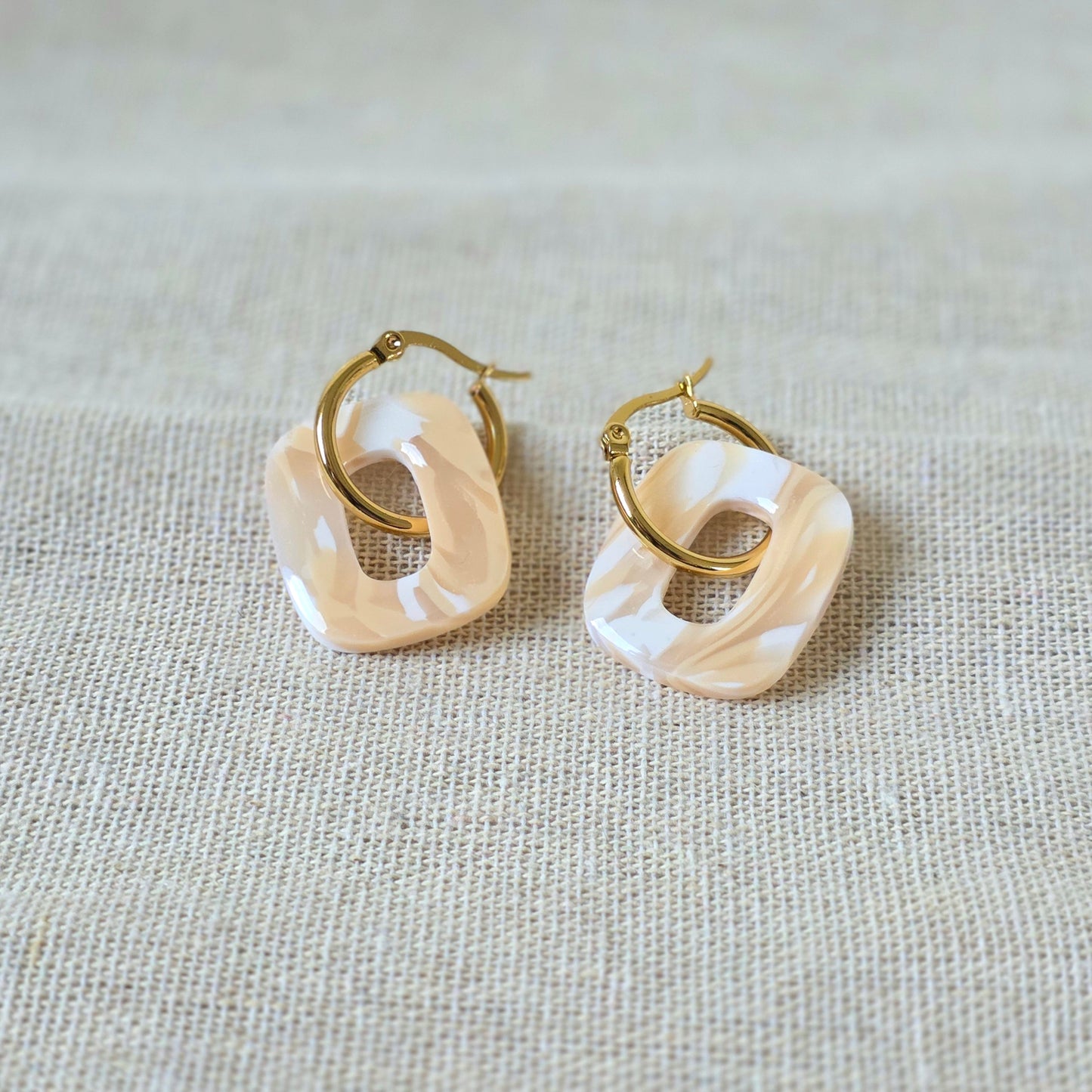 Earrings Wind Marble Squares