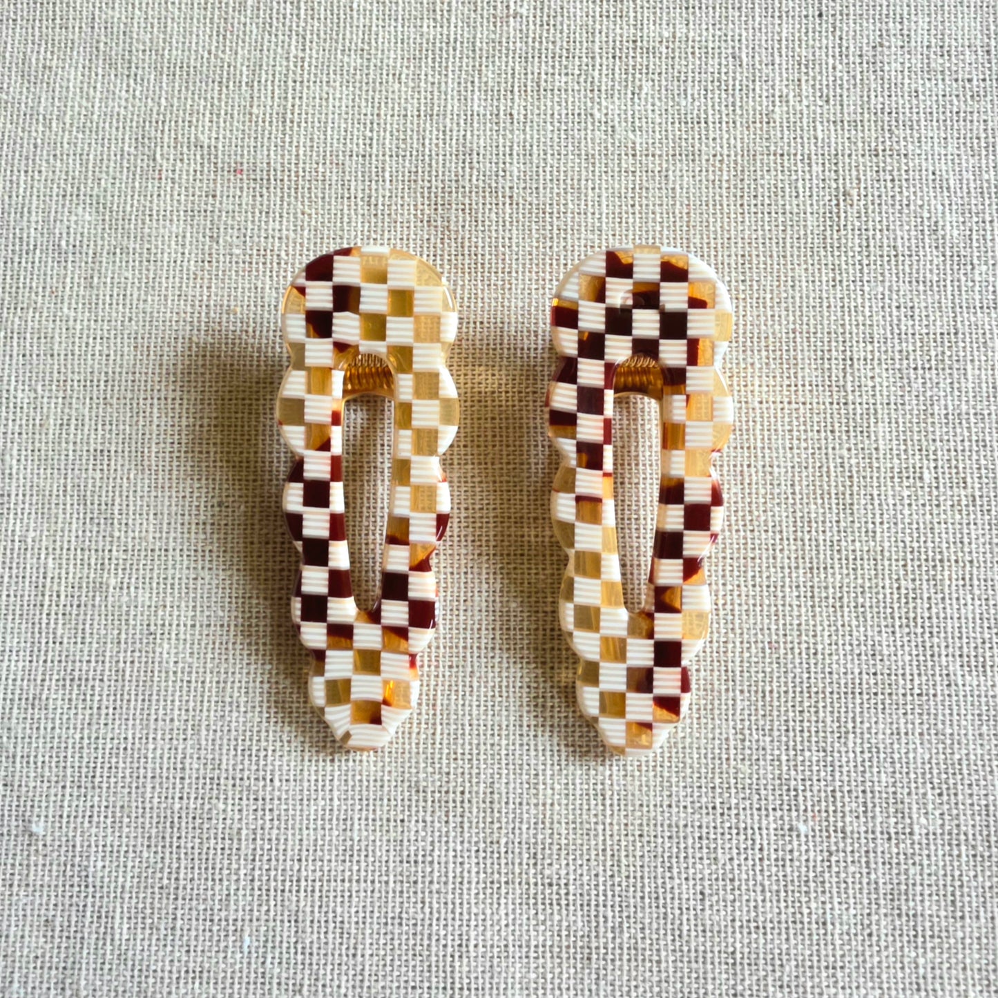 Hair Clips Checkerboard